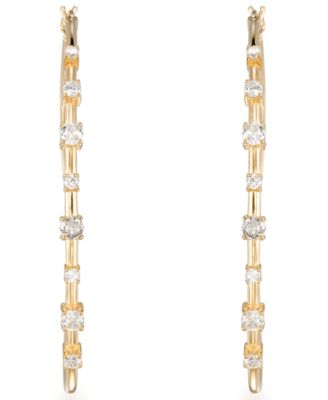Cubic Zirconia (2 ct. t.w.) Hoop Earrings in 14k Yellow Gold Over Sterling Silver