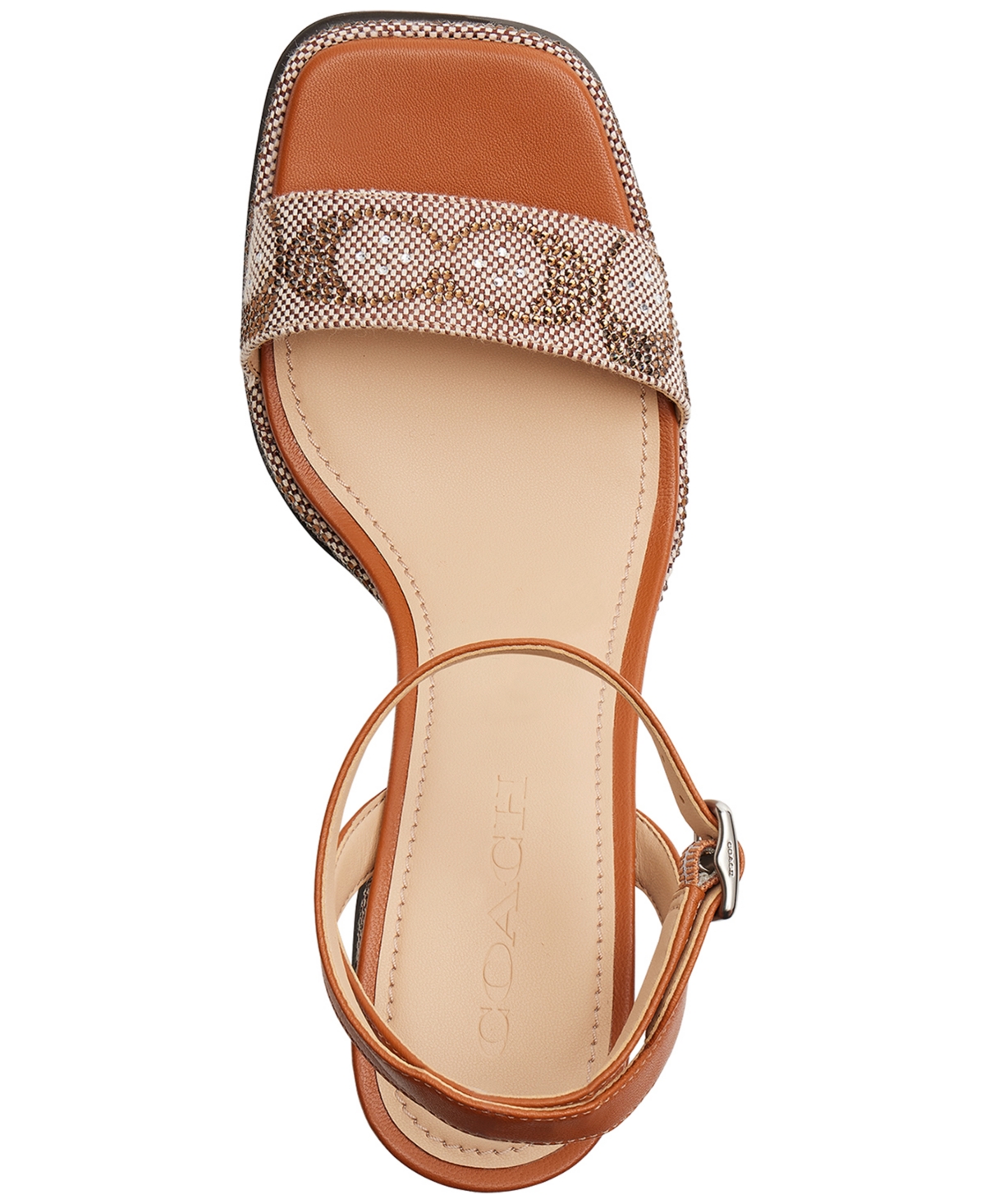 Coach Women's Crystal Signature Jacquard Platform Sandals