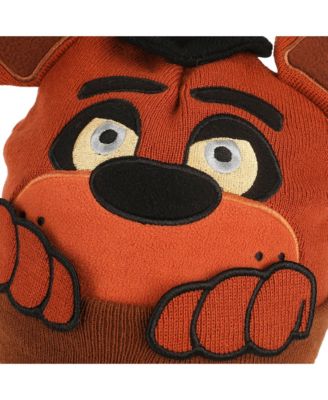 Men's Peekaboo Hands Brown Knit Beanie