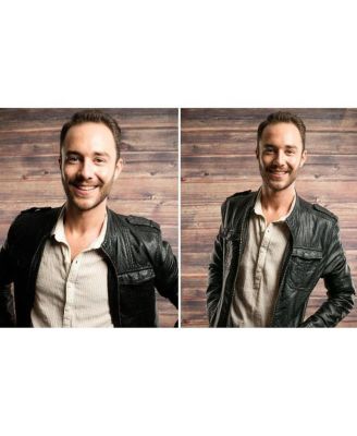 Rustic Planks/Red Collapsible Backdrop, 5' W x 7' H w/ 8' Aluminum Stand