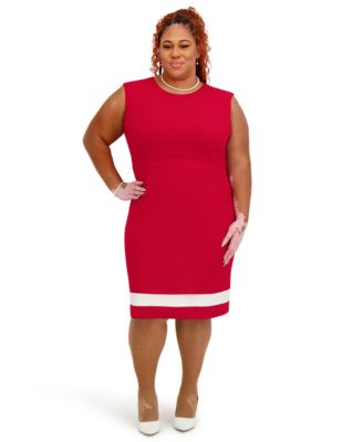 Seam Women's Crewneck Stripe Detail Sheath Dress