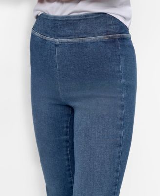 Petite High-Rise Flared-Leg Pull-On Jeans