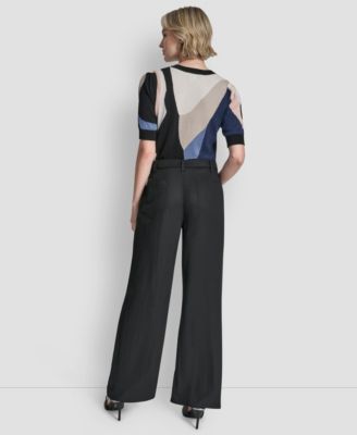 Women's Belted Front Seam Twill Pants