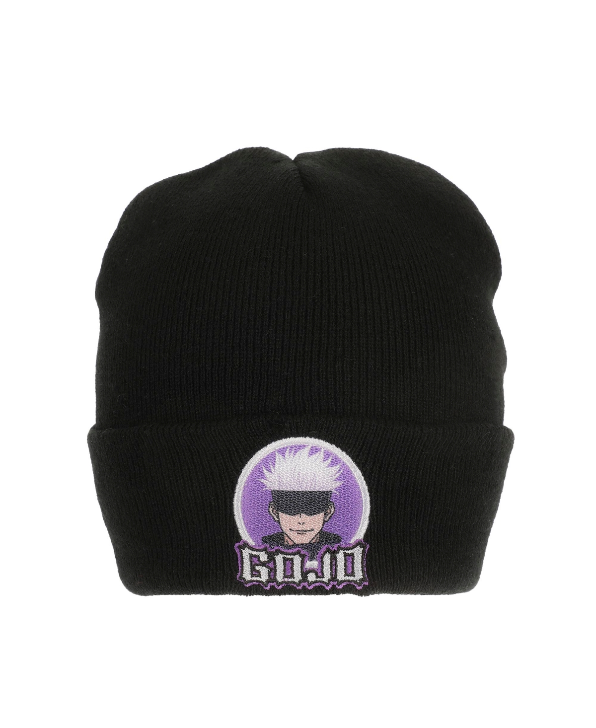 Jujutsu Kaisen Men's Gojo Character Circle Black Cuff Beanie