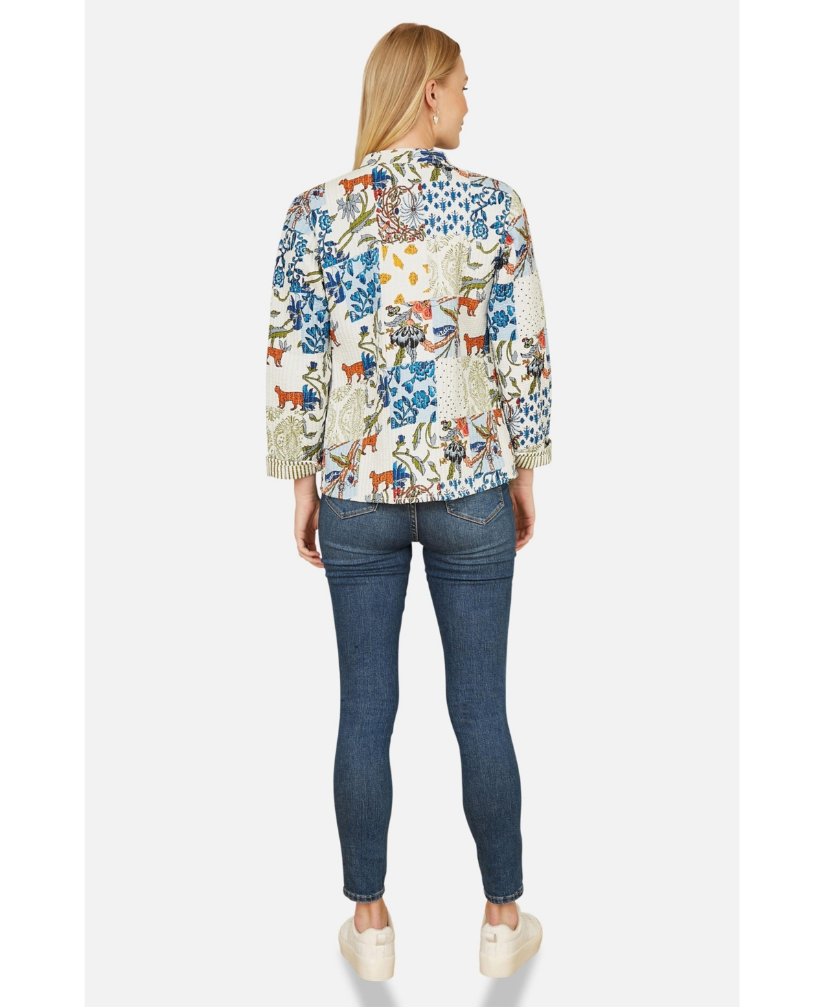 Yumi Women's Indian Patchwork Reversible Jacket