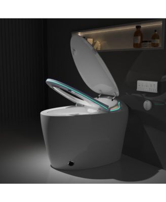 Unique Smart One-Piece Bathroom Fixture with Auto Seat, Foot Sensor, LED Display, Warm Water & Dryer