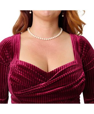 Women's Plus Size Pleated Bust Swing Dress