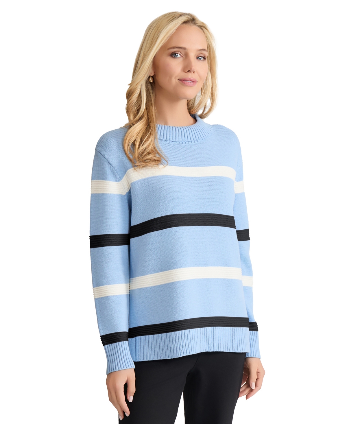 Jones New York Women's Long-Sleeve Striped Sweater
