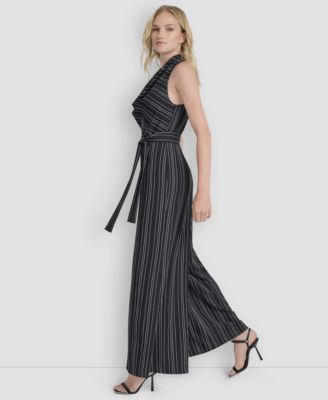 Women's Sleeveless Wide Leg Ankle Jumpsuit