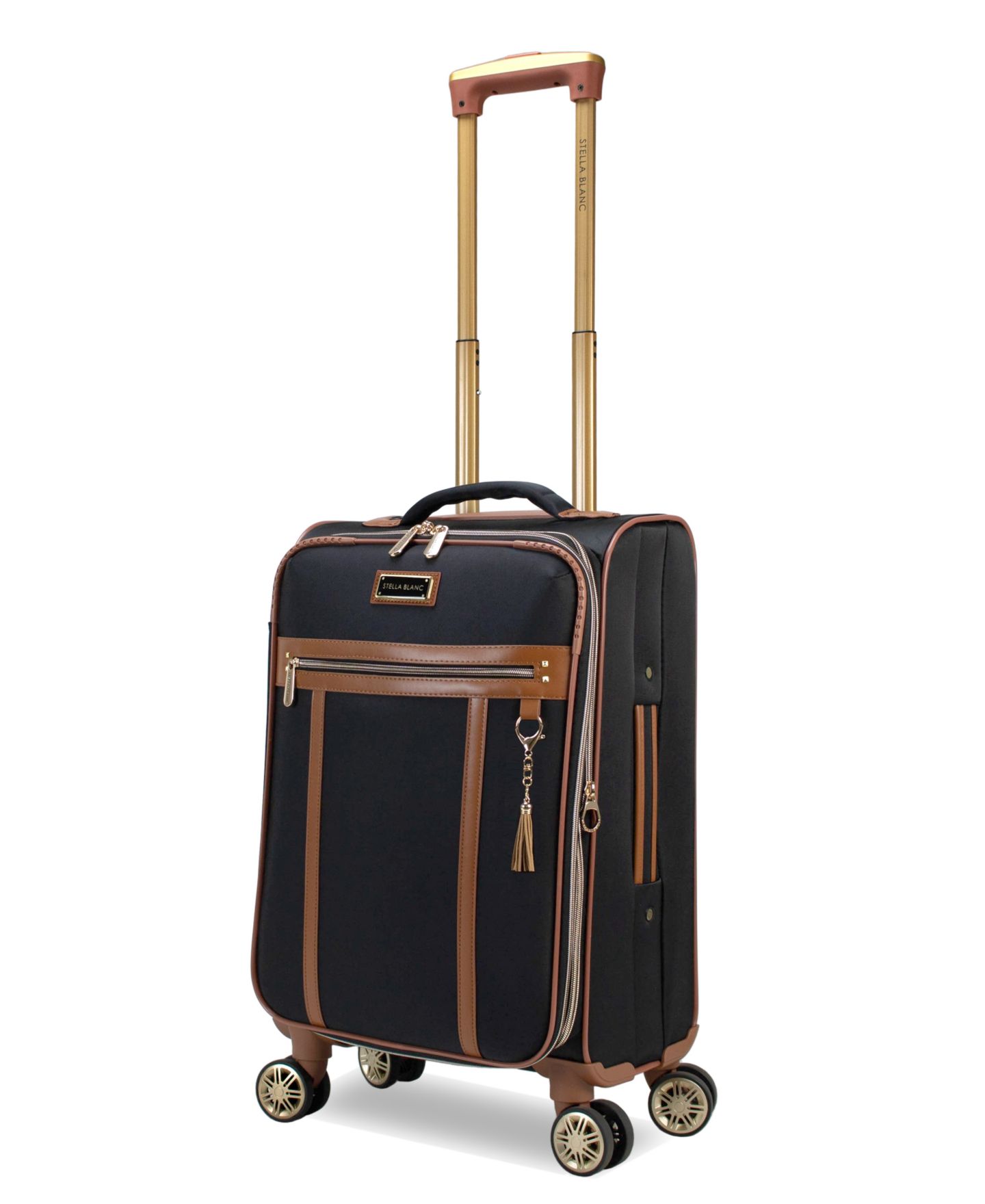 Сумки STELLA BLANC Luxe 2-Pc. Softside Expandable Carry-On and Tote Set, цвет: Чёрный — фото 5