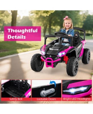 SUGIFT 12V Kids Ride On Car UTV Electric Vehicle with LED Lights Music and Horn