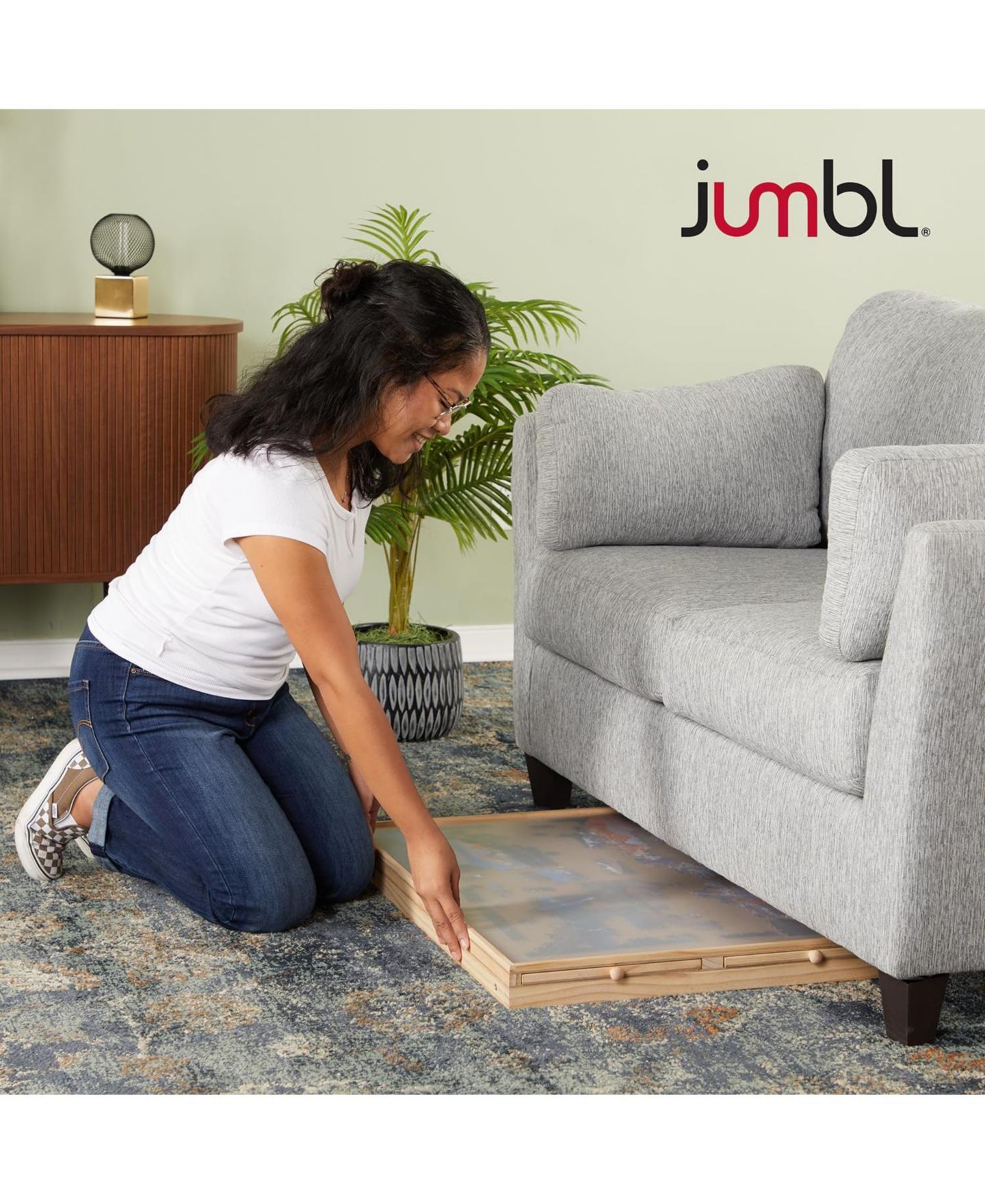 Детская игрушка Jumbl 1000-Piece Rotating Puzzle Board with Drawers, Ages 14+, цвет: Натуральный — фото 5