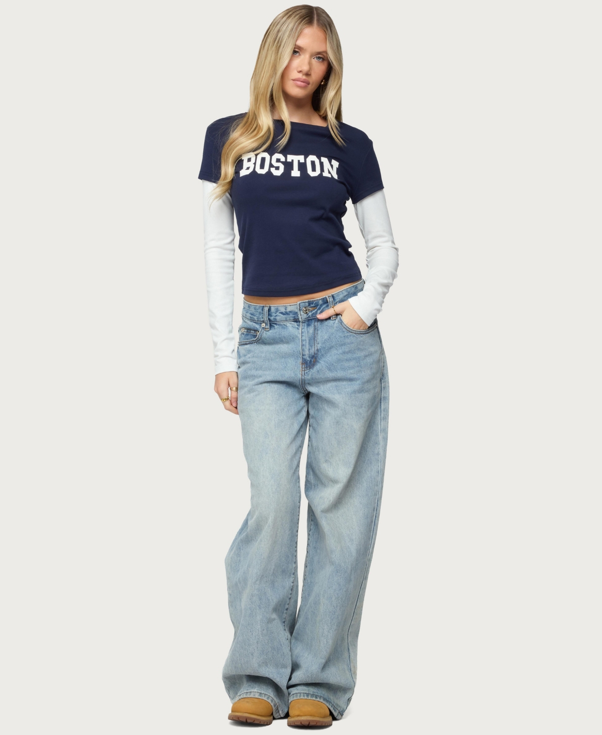 Edikted Women's Boston Layered Long Sleeve T Shirt