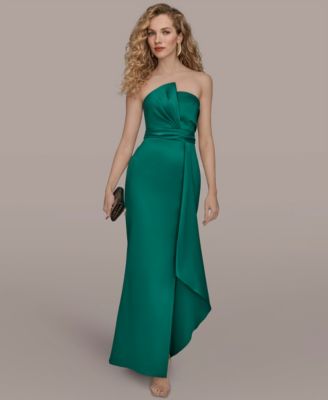 Women's Asymmetric Twist Strapless Gown