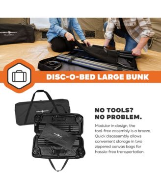 Large Outdoor Convertible 2 Person Portable Camping Bunk Cots, Black