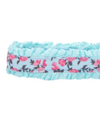 Made Well Floral Print Dog Leash in Light Blue 5 Ft Size Small