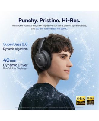 Bass BH1 NC Adaptive ANC Wireless Headphones – LDAC Hi-Res Audio, Real-Time Noise Cancelling, SuperBass 2.0, 80H Playtime