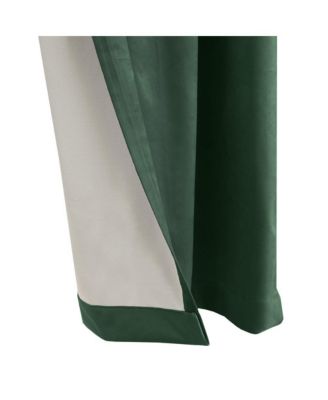 Seren Classic Velvet Room Darkening Dual Header Energy Efficient Curtain Panel 50" x 84" Dark Green