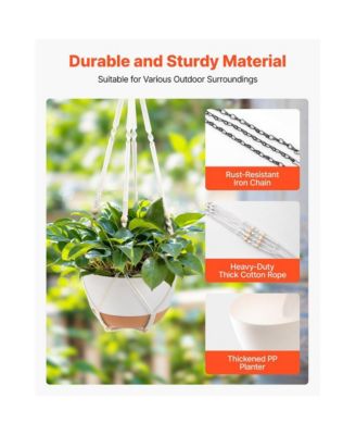 Set of 2 Hanging Self-Watering Flower Pots for Home or Garden