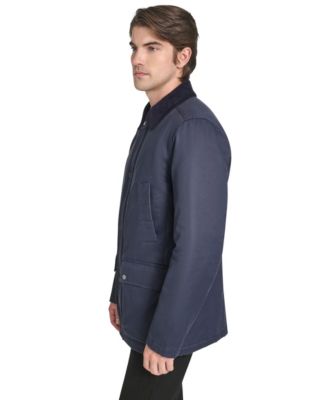 Men's Corduroy-Shirt-Collar Waxed Rain Jacket  