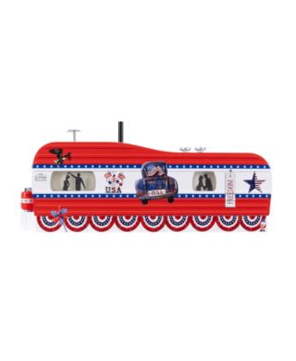 Patriotic Plug-Expand-Play Mobile Home Trailer O Gauge Model Train Accessory