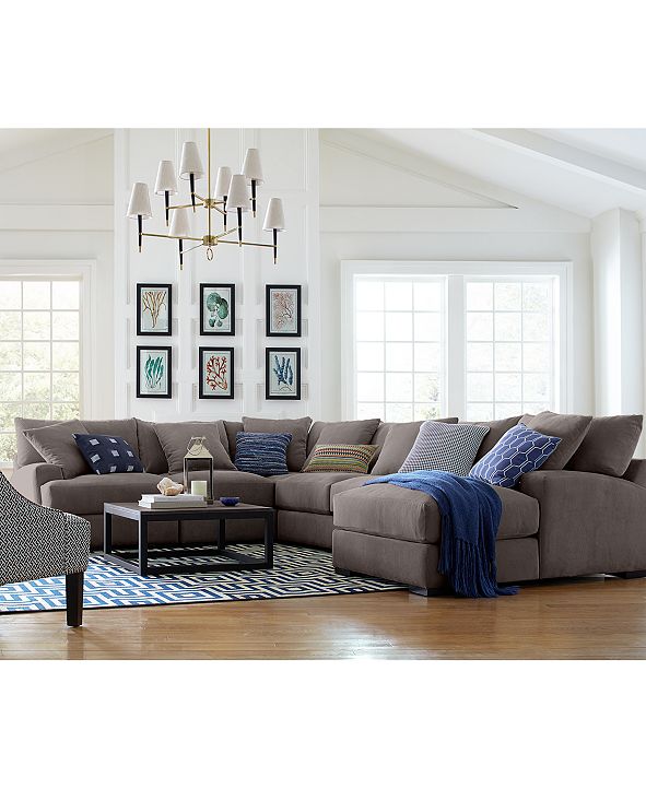 Furniture Rhyder 2Pc. Fabric Sectional Sofa with Chaise, Created for Macy's & Reviews