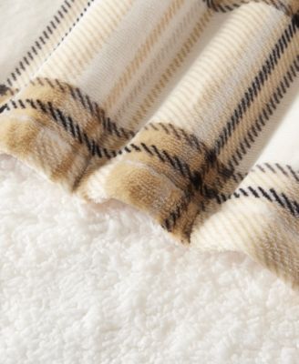Print Plush to Sherpa Heated Throw, 50" x 60"