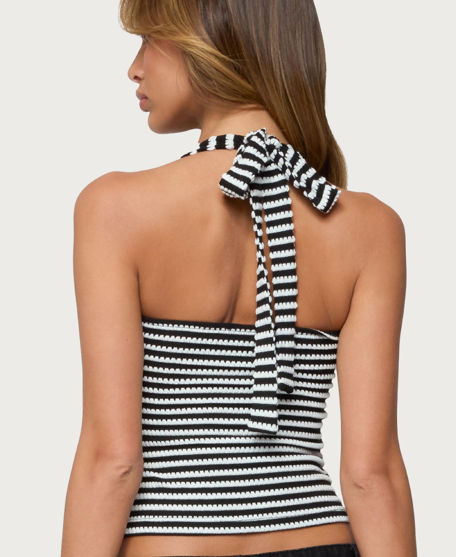 Women's Lovina Textured Striped Halter Top