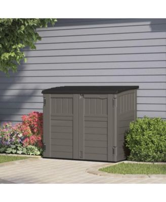 Horizontal 4 Foot x 2.5 Foot Outdoor/Garden Storage Shed, Stoney Grey