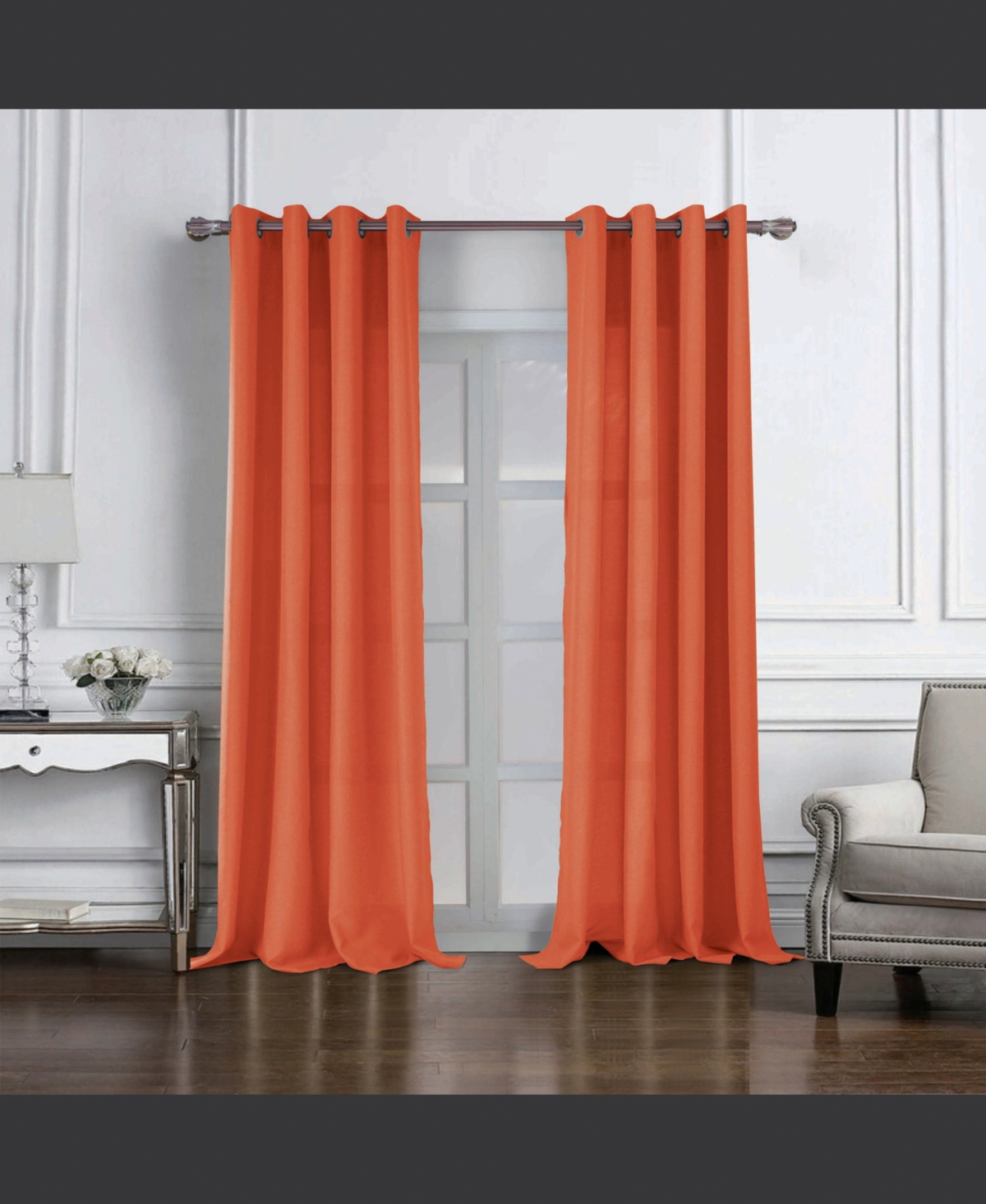 Rt Designers Collection Cole Textured Grommet Room Darkening Curtain Panel 54" x 95" Orange