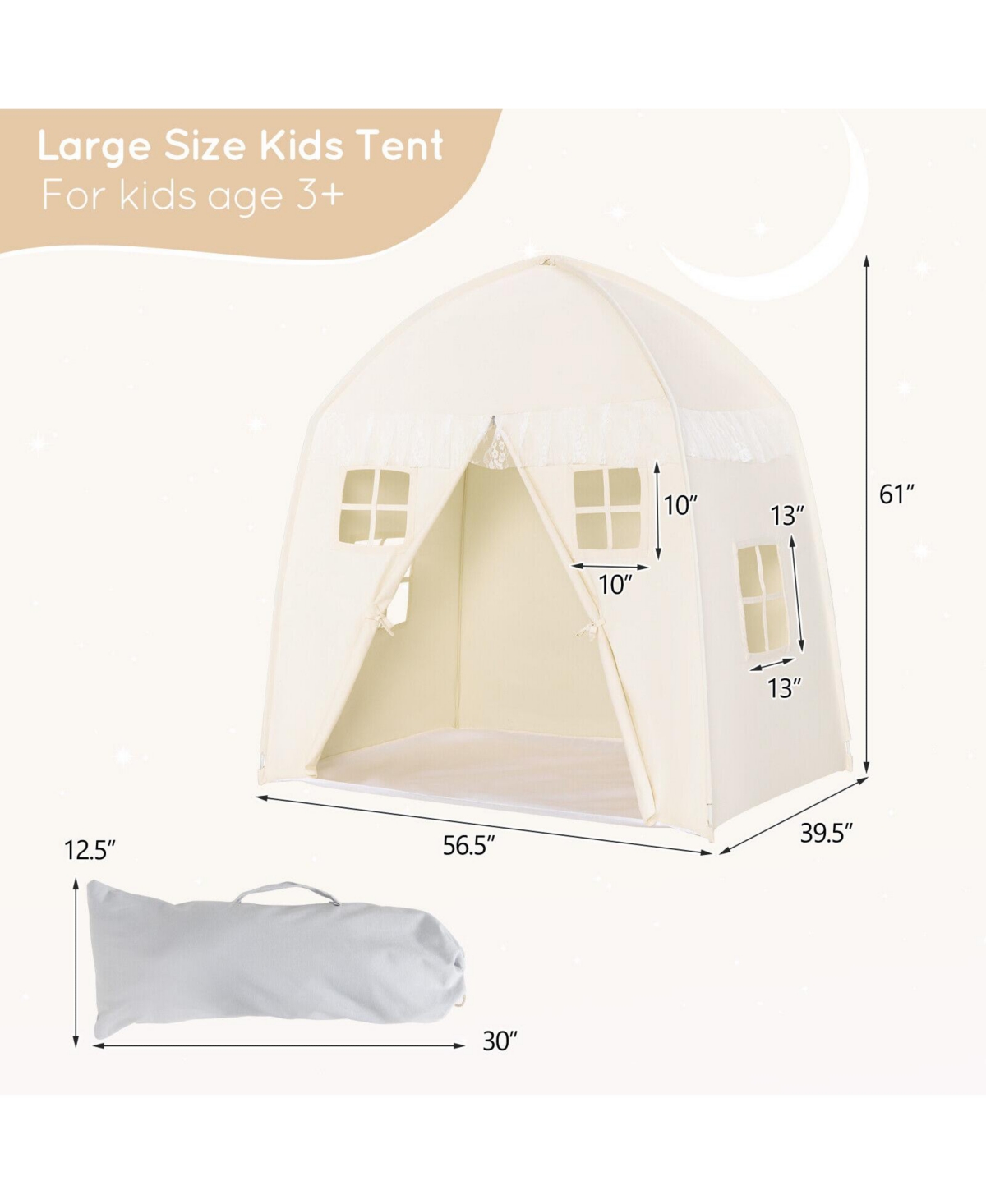 Skonyon Portable Indoor Kids Play Castle Tent