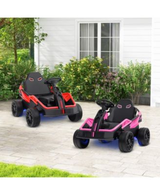12V Electric Ride-On UTV Car with Remote Control, Music, and Lights for Big Kids - Pink