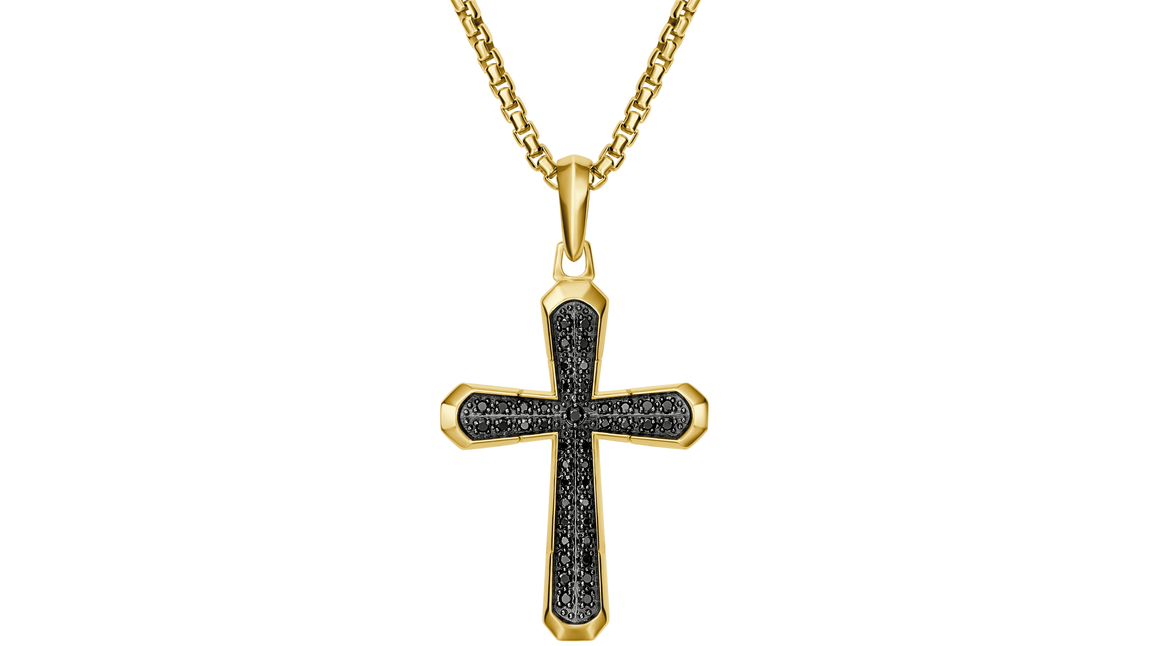 Bulova Men's Gold Plated Cross Pendant Necklace
