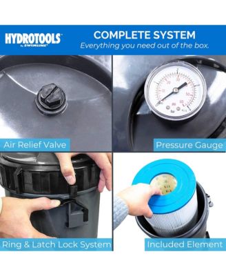 HYDROTOOLS 50 Sq Ft Cartridge Pool Filter System for Above Ground Pools