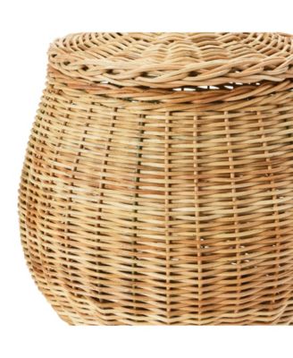 Hand-Woven Wicker Basket Storage with Lids Set of 2