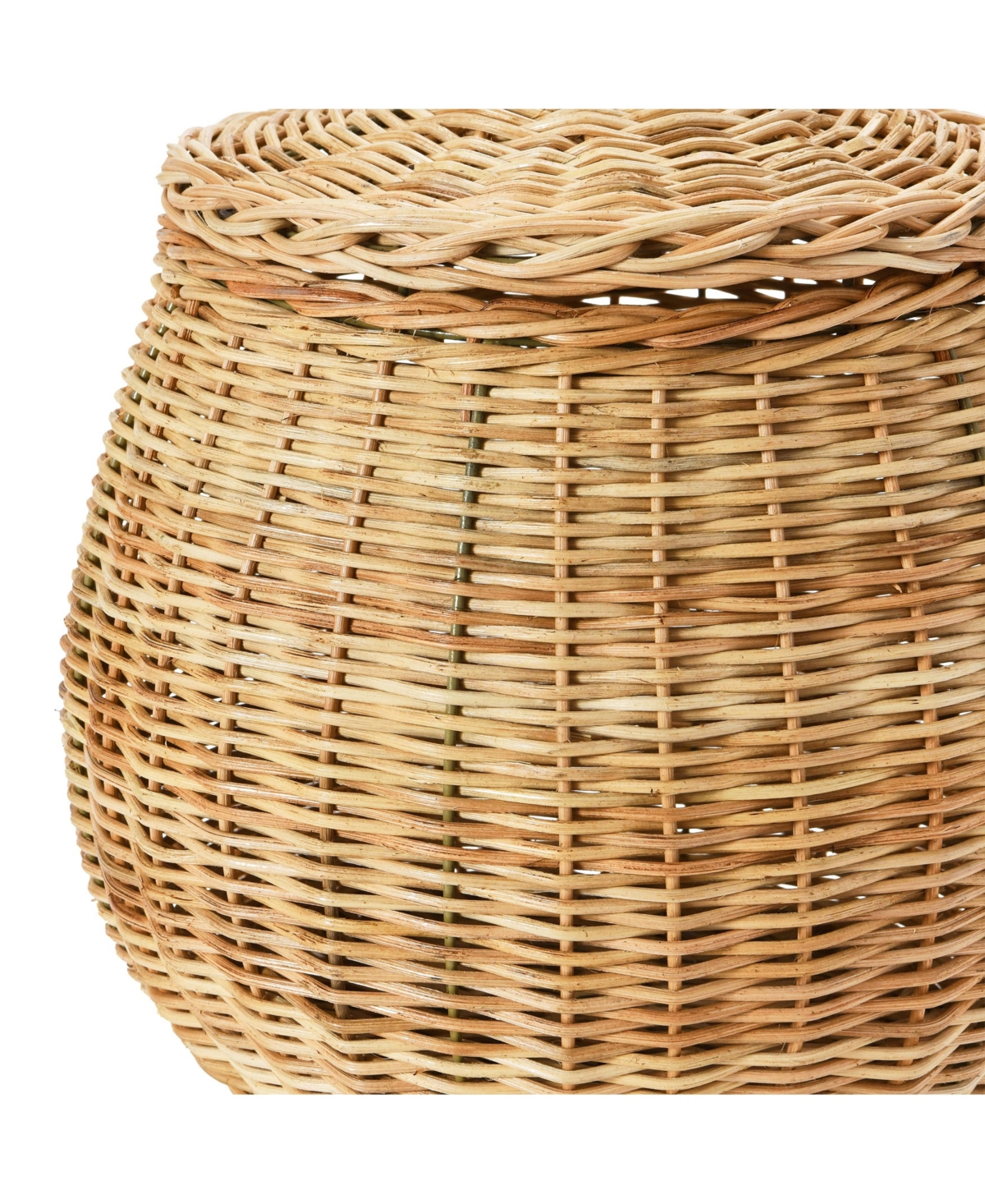 Storied Home Hand-Woven Wicker Basket Storage with Lids Set of 2