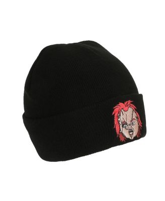 Men's Embroidery Black Acrylic Knit Standard Cuff Beanie
