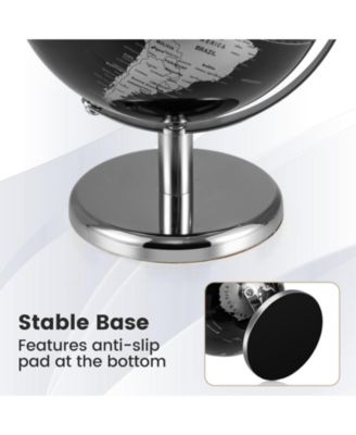 8-Inch Decorative World Globe with Modern Metal Stand