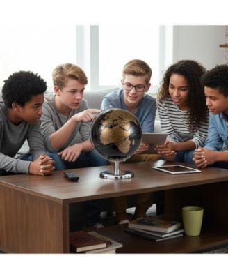 8-Inch Decorative World Globe with Modern Metal Stand