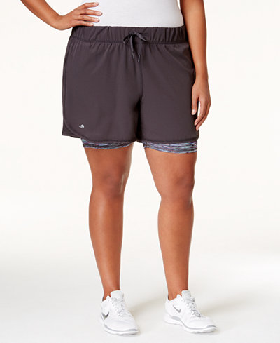 Ideology Plus Size 2-in-1 Shorts, Only at Macy's