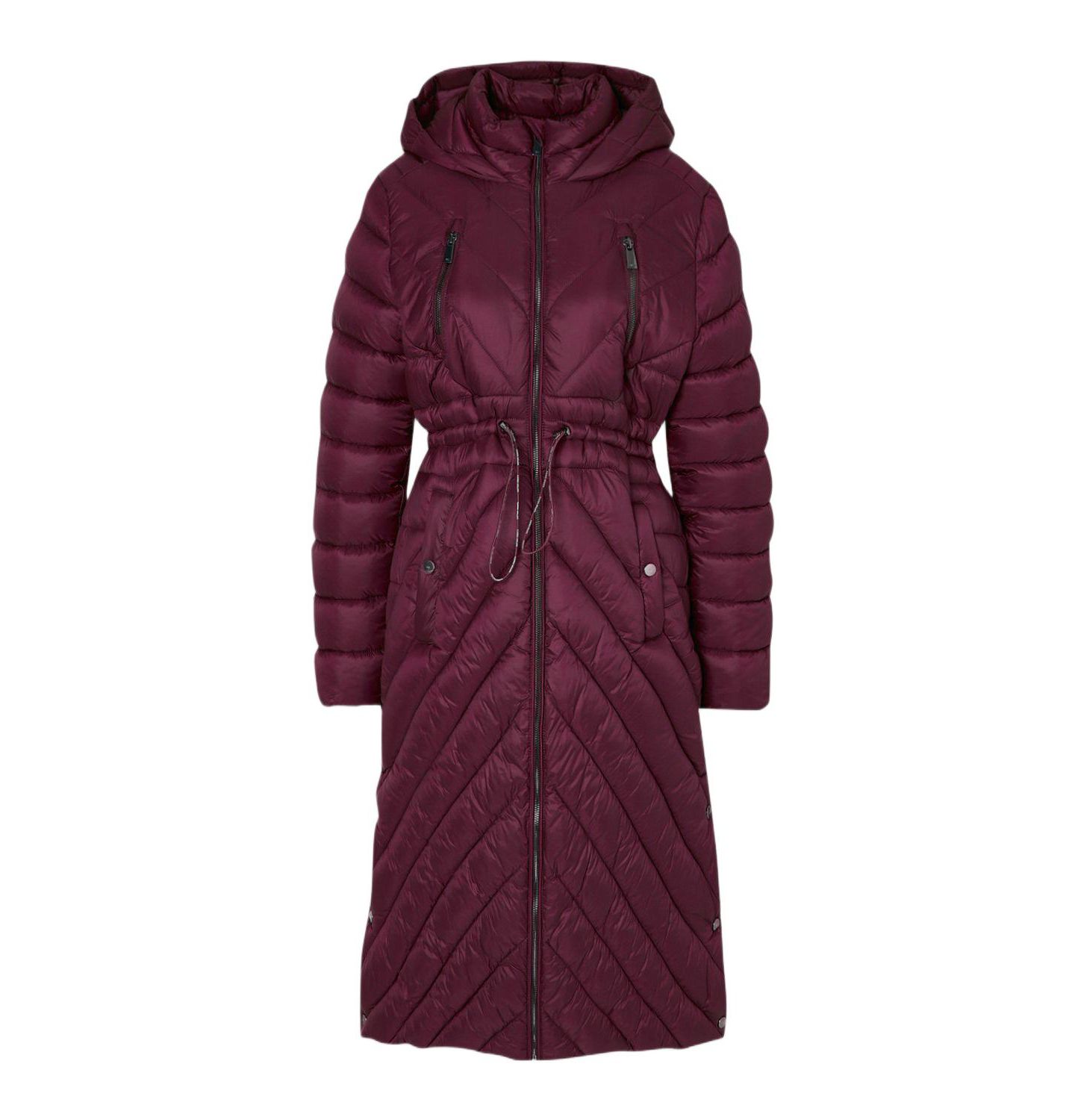 Женское пальто Karen Millen Lightweight Knee Length Packable, цвет: Ягодный — фото 2