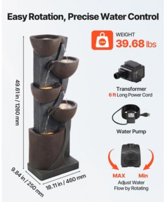 Outdoor 5-Tier Jar-Shaped Water Fountain for Garden or Patio