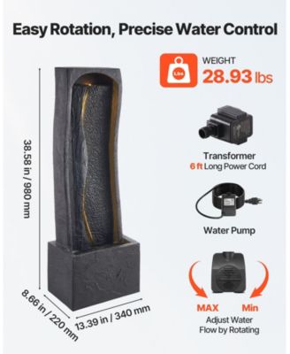 Outdoor 1-Tier Rock Base Water Fountain for Garden or Patio