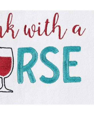 Drink With A Nurse Kitchen and Bathroom Embroidered Hand Towel