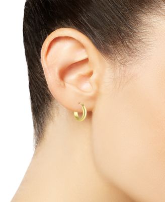 Wedding Band Polished Hoop Earrings in 18k Yellow Gold