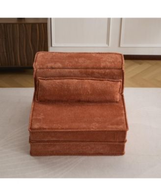 Streamdale Compression Sofa, Convertible Floor Sofa Bed, Modular Sectional Sofa, Orange