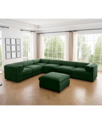 Large Modular Sectional Sofa with Storage, Chenille