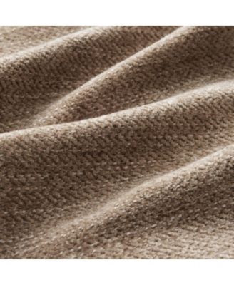 Modular L-Shaped Chenille Couch with Ottoman, Camel