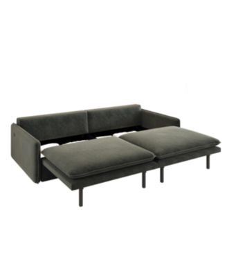 Streamdale 4-Seat Chenille Convertible Sleeper Sofa with Storage & USB, Dark Grey