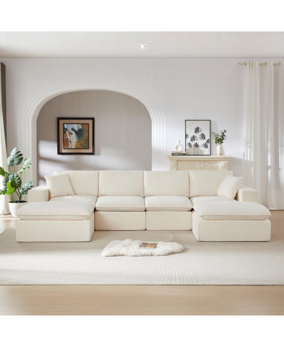 Streamdale Furniture Modern Chenille Cloud Sofa - Freely Combinable